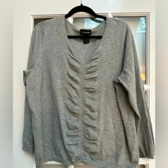 Lane Bryant | Ruched Grey Long Sleeve Stretchy Sweater Plus Size 18W 20W XXL - Picture 1 of 4